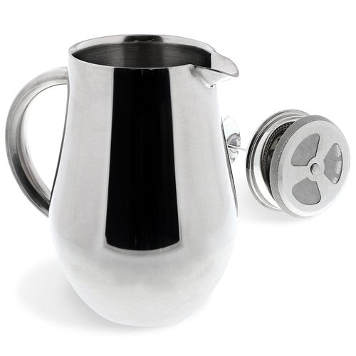 SterlingPro Stainless Steel French Press Coffee Maker Large 1 L (34 oz) with 2 Extra Filters Silver – Double Walled Insulated Coffee Press Keeps Drinks Hot, Easy to Use, Stylish Design for Rich Flavor