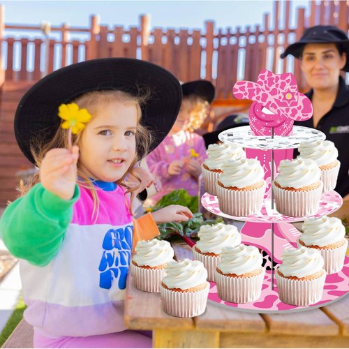 Western Cowgirl Party Decorations Cowgirl Bachelorette Cupcake Stand Decorations Let's Go Girls Cake Holder for Last Disco Bachelorette Girls Birthday Western Rodeo Party