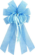 Large Blue Burlap Bow by [Brand Name] - Perfect for Wreaths & Spring Decor | Ideal for Weddings & Holidays