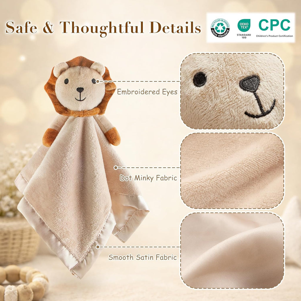 Pro Goleem Lion Security Blanket - Soft Lovey Snuggle Toy for Newborns | 16 Inch Unisex Gift