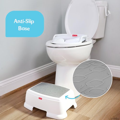 Fisher-Price™ Toddler Step Stool – Non-Slip Textured Top, Wide Stable Base, Lightweight Potty Training Boost for Kids, Bathroom & Sink Stool for Toddlers