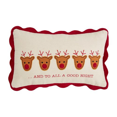 Mud Pie Light Up Christmas Pillow, Deer, 11" x 18"