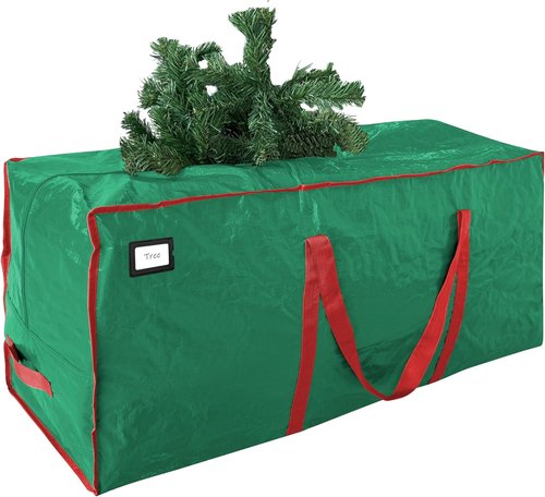 Cosy Family Christmas Tree Storage Bag - Durable Extra Large 7.5 ft Heavy Duty Design with Reinforced Handles & Dual Zippers - Green