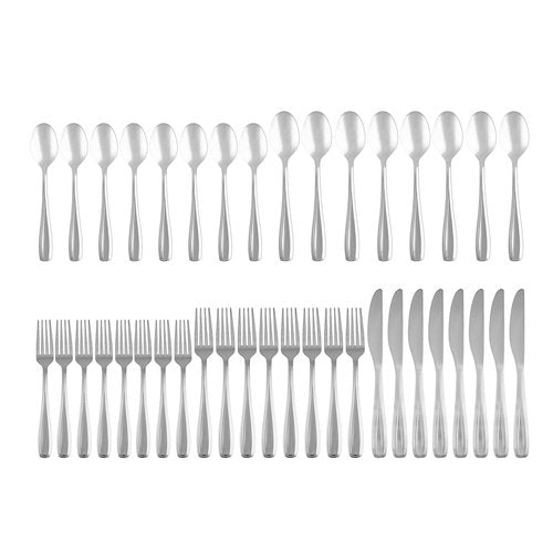 Cambridge 426540CJBR2R Waylen Mirror 40-Piece Flatware Set with Rustic Caddy