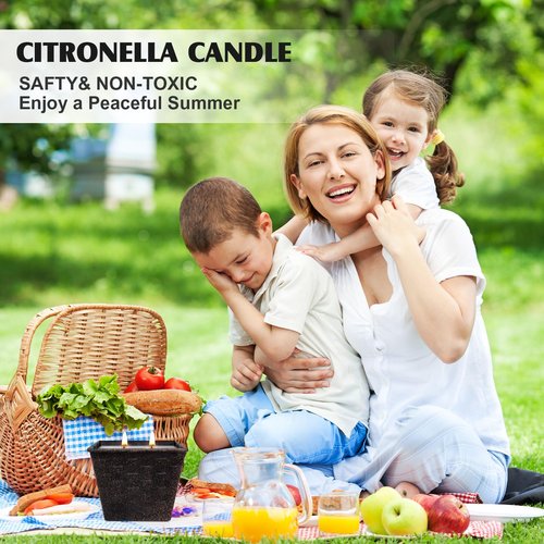 Citronella Candles Outdoor – 2 Pack, 12oz Each, Large Double-Wick Soy Wax Candles, 100-Hour Burn Time, for Patio, Camping, Backyard, Emergency & Survival
