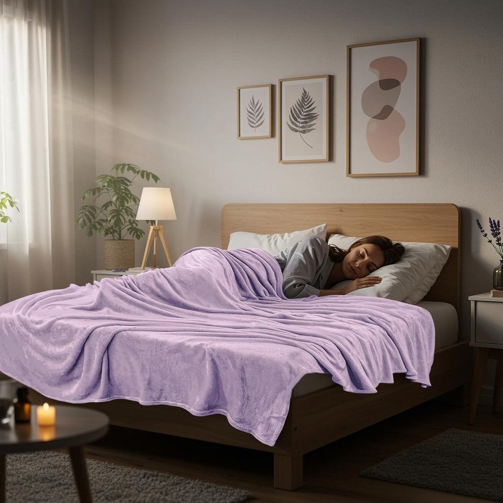 Utopia Bedding Fleece Blanket - King Size Luxury Soft Microfiber in Lilac | Anti-Static 300GSM (90x102 Inch)
