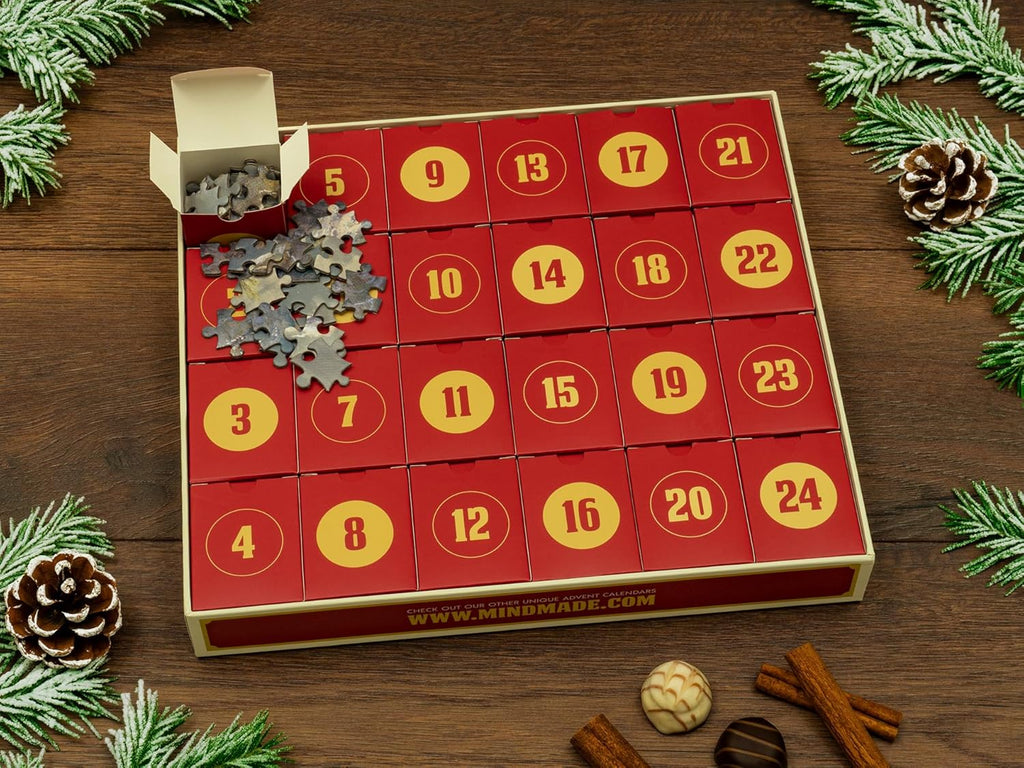 Abraham Hunter Jigsaw Puzzle Advent Calendar 2025 - 1008 Pieces, 24 Boxes of Christmas Magic for Family Fun