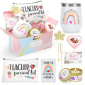 NaiCeay Best Teacher Appreciation Gifts for Women, Christmas, Birthday, Back to School, Thank You Gifts for Teacher, 12 oz Tumbler Gift Basket
