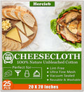 Skiennix Cheese Cloths - 25 Pcs 20x20 Inch Unbleached Cotton for Straining & Juicing