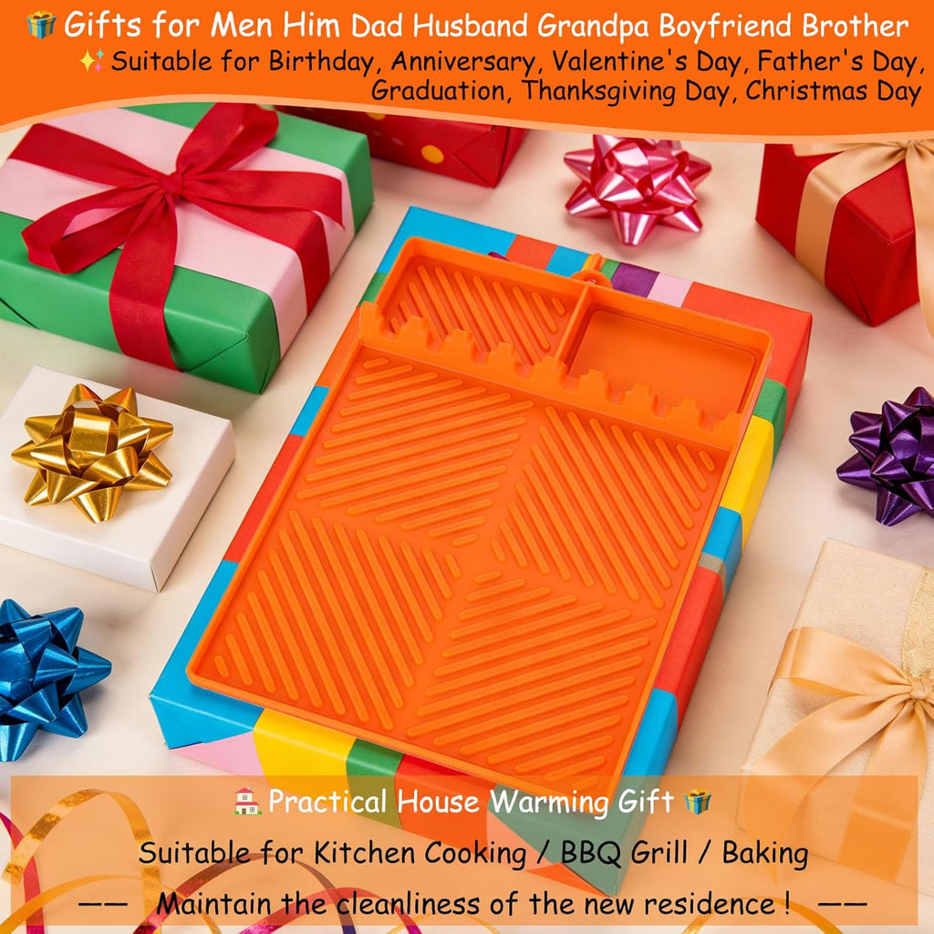 Skiennix Silicone Griddle Tools Mat - Versatile Cooking & Baking Countertop Pad | Orange Color