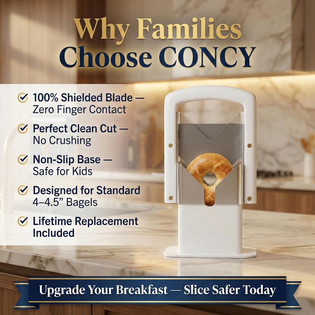 Adaptive Bagel Slicer for Seniors & Limited Mobility – Easy Grip Safety Cutter for Steady Hands – One-Handed Kitchen Aid for Tremors & Weak Grip