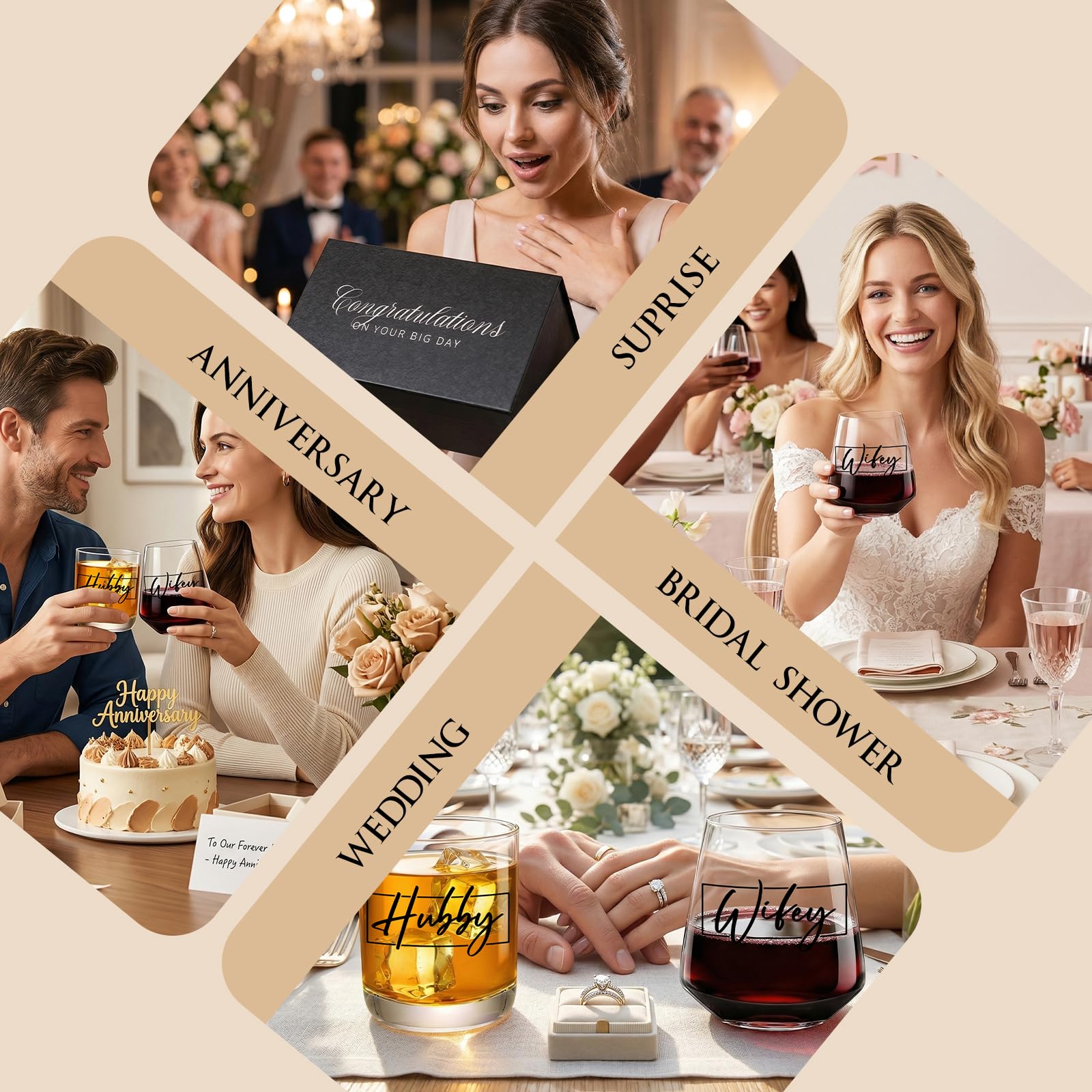 Wedding Gifts for Newlywed 2026, Unique Engagement Wedding Gifts for Newlywed Mr and Mrs Him and Her, Novel Couple Wishes for Couples