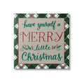 Merry Little Christmas Plaid, 30 x 30 Inch Canvas Wall Art