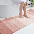 OLANLY Bathroom Runner Rug - Extra Soft Microfiber Mat 70x24 | Quick Dry & Washable, Peach Color