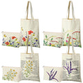 Pinkunn 8 Pcs Floral Tote Bag and Makeup Bag Set Reusable Wildflower Canvas Tote Women Gifts Bags for Graduation Birthday(Colorful)