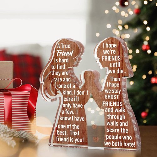 Friend Birthday Gifts for Women Friendship Best Friend Valentines Ideas Soul Sister Female Bestie BFF, Mothers Day Christmas Unique Gifts Friends Forever Inspirational Cheer up Thank You Friend Plaque
