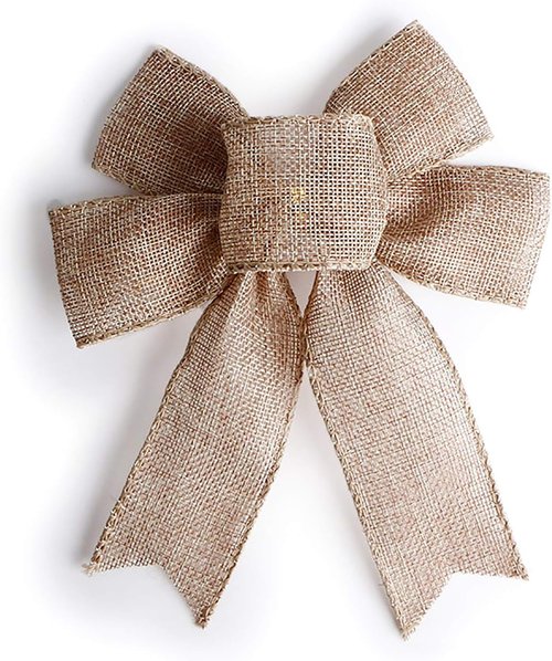 Mini Rustic Jute Bows by [Brand Name] - Burlap Wreaths for Christmas Tree Toppers & Party Decor