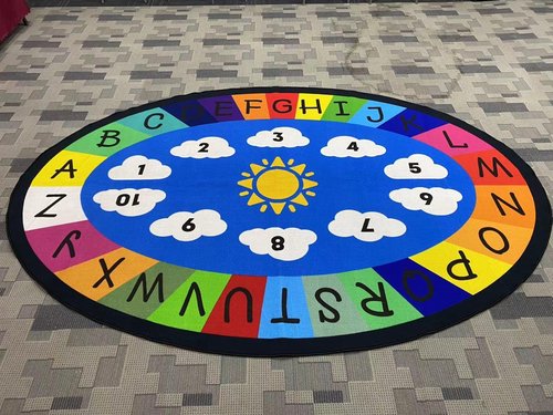 Genki - Classroom Rug for Kids - Education Classroom Carpet for Children - Colorful Seating Area - Large Elementary Classroom Rugs - Kids Seating for School Playroom | Oval 9'9"x6'6"