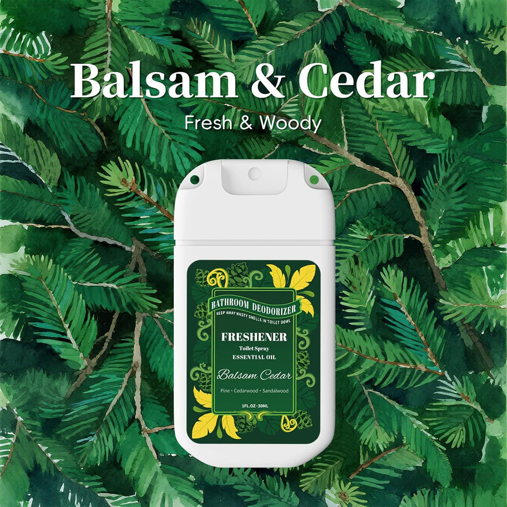Travel Size Toilet Spray by [Brand Name] - 2 Pack Air Freshener for Bathroom Deodorizer | Cedar & Berry Scent