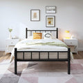 zizin Twin Size Metal Bed Frame with Headboard & Footboard 14 Inch Metal Platform Mattress Foundation Support with Steel Slat, Under Bed Storage, No Box Spring Needed