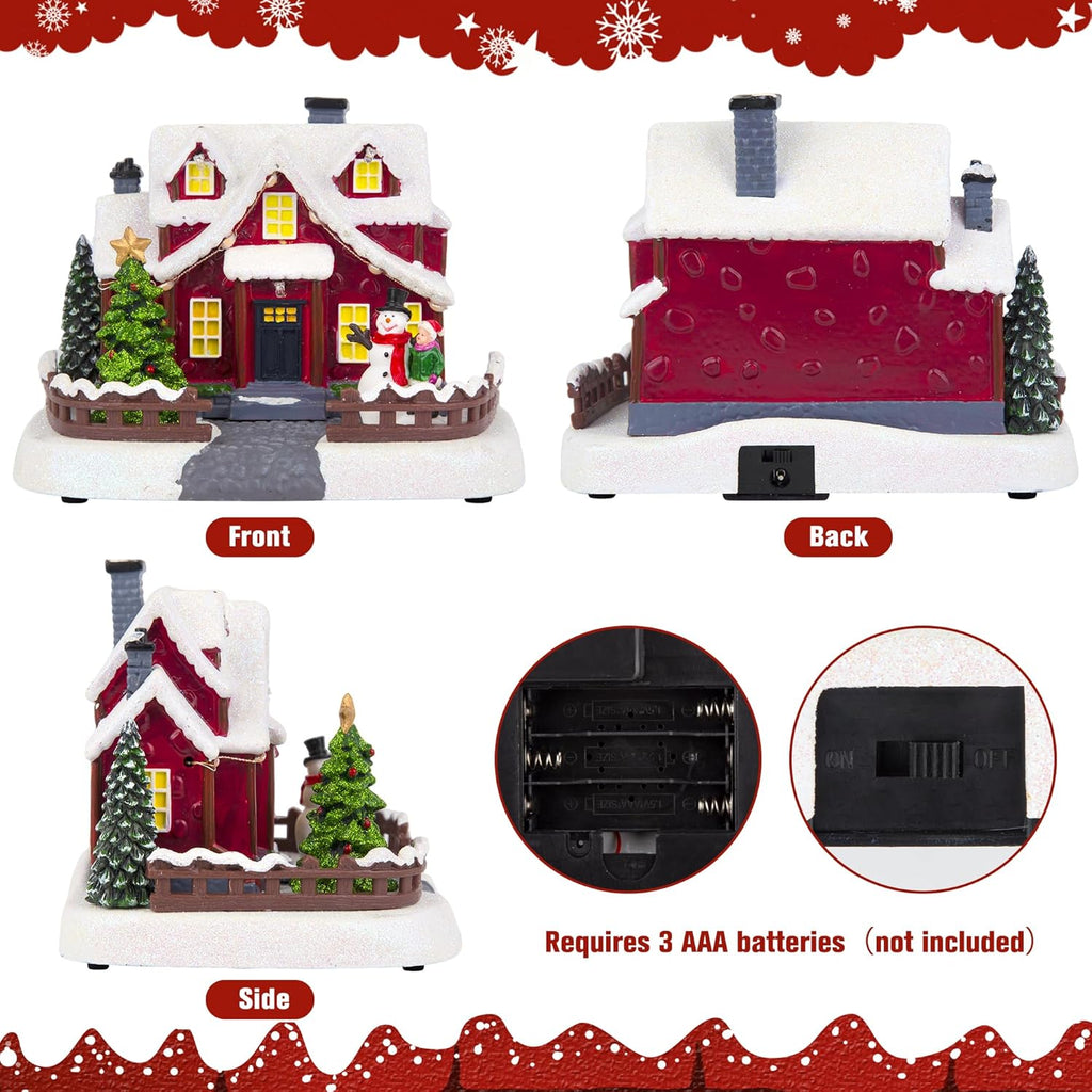 Skiennix LED Lighted Village House - 7-Inch Christmas Decoration for Holiday Home Decor | Collectible Building
