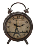 Deco 79 Metal Eiffel Tower Clock with Bell Style Top, 6" x 3" x 9", Black