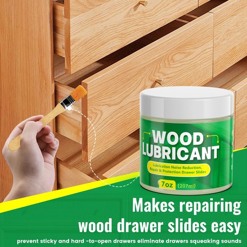 HONKID Wood Lubricant, 7OZ Drawer Wax Wood Lubricant Multi-Purpose Wax for Drawers, Doors, & Windows, Reduce Noise, Restore Antique Furniture, Door Hinge Lubricant