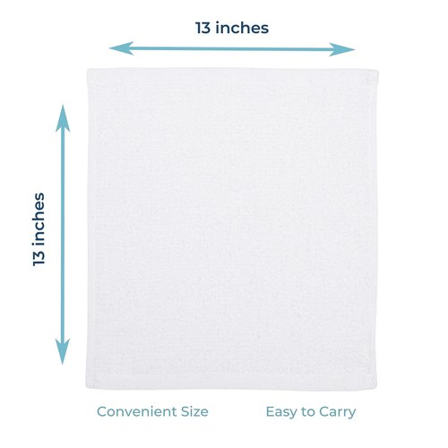 Looperry White Terry Cloth Rags (24 Pack) 13"x13" Inches Commercial Grade Dish Cloth Multipurpose Cleaning Rags for Housekeeping, Car Wash. Absorbent & Reusable Bar Mop Towels for Kitchen Cotton