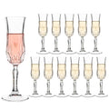 UMEIED Engraved Champagne Flutes, Set of 12-4.16 oz Elegant Etched Glass Coupe Glasses for Wedding, Anniversary, Bridal Shower & Parties