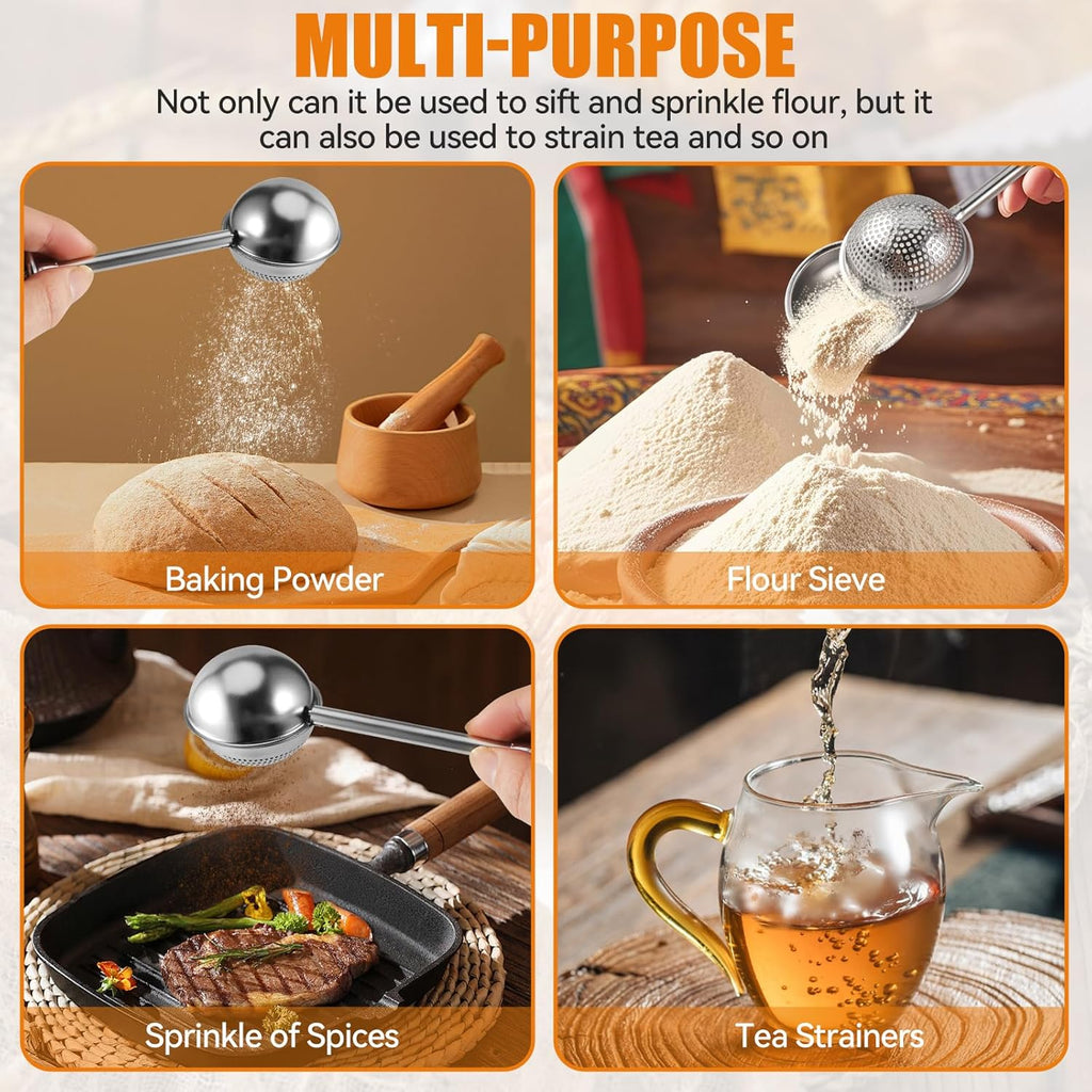 Skiennix Flour Duster - 304 Stainless Steel Baking Sifter & Powdered Sugar Shaker | 1 Piece