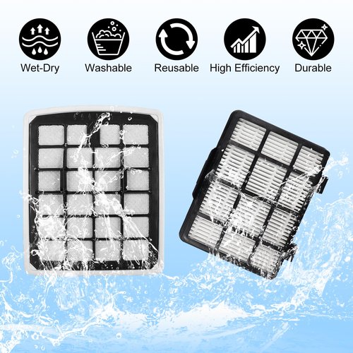 4 Pack Filters Replacement Parts for EUREKA NEN180 / NEN186BL Bagless Canister Vacuum Cleaner Accessories Include 2 Dust Cup Filters Element & 2 Filters