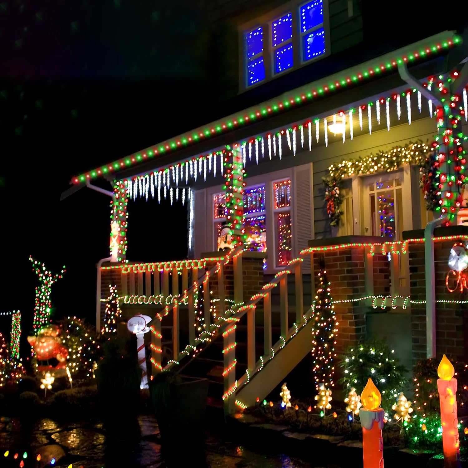 Skiennix 50ft LED Rope Lights - Waterproof Connectable Tube Lights with 8 Modes | Red & Green for Indoor/Outdoor Decor