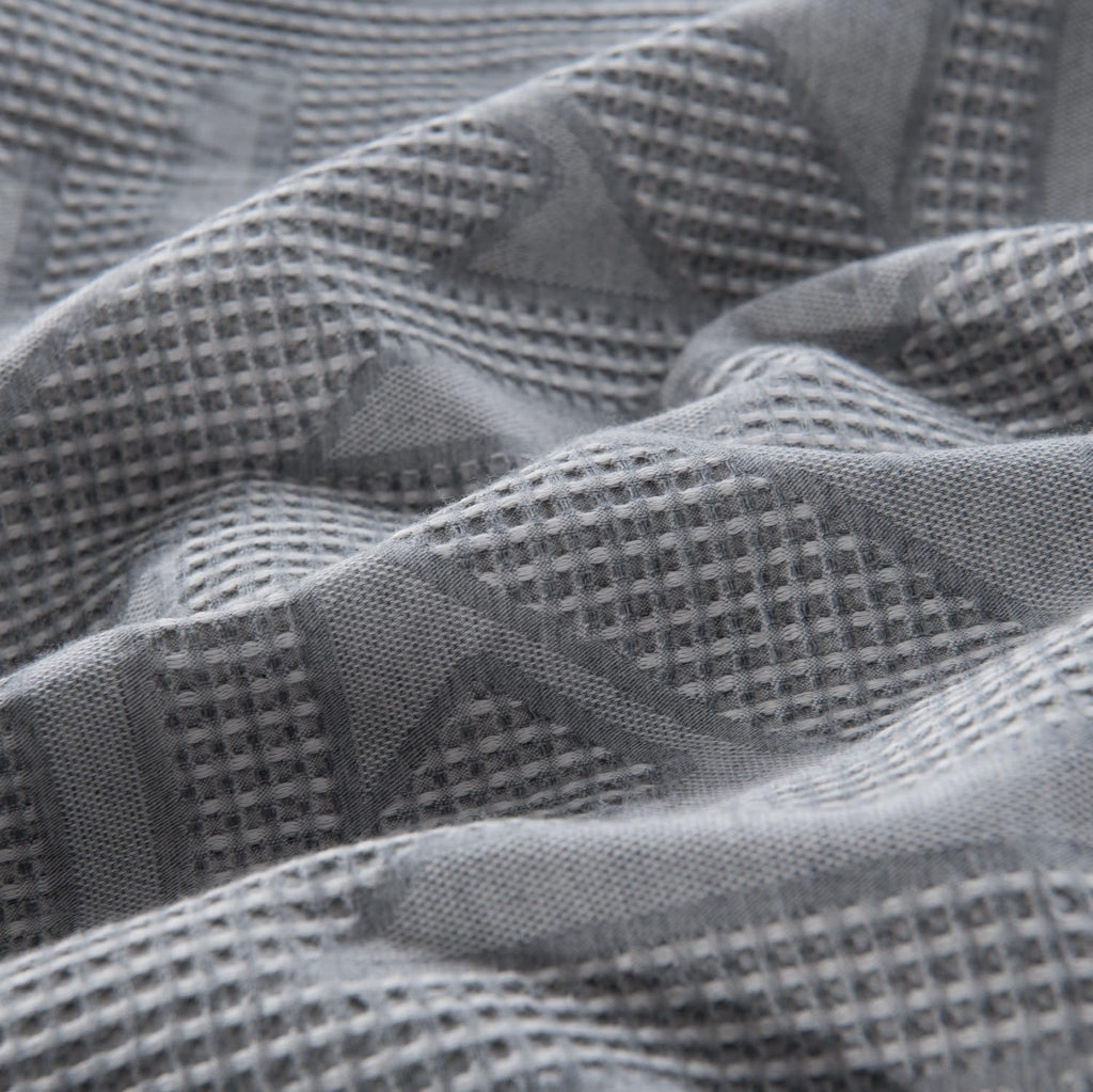 meadow park Matelasse Duvet Cover Set, 100% Cotton, Pre-Washed, Soft & Cozy, Woven Jacquard Textured, Waffle Design Bedding Set, Twin, Grey