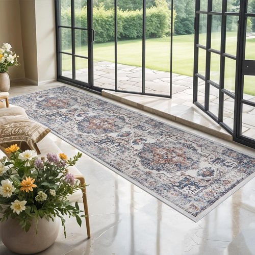 Hallway Washable Runner Rug - Vintage Soft Non-Slip 3x10 Entryway Carpet | Ideal for Kitchen & Living Room