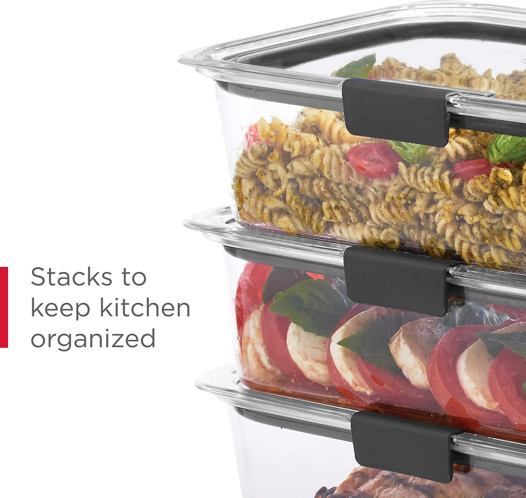 Rubbermaid Brilliance Food Storage Containers - 14-Piece BPA-Free, Leak-Proof, Clear Design