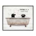 Stupell Industries 'Happiness is a Bubble Bath Dogs', Framed Giclee Art, Black, 20 x 16 Inches, Easy to Hang and Sturdy, Made in USA, by Lori Deiter