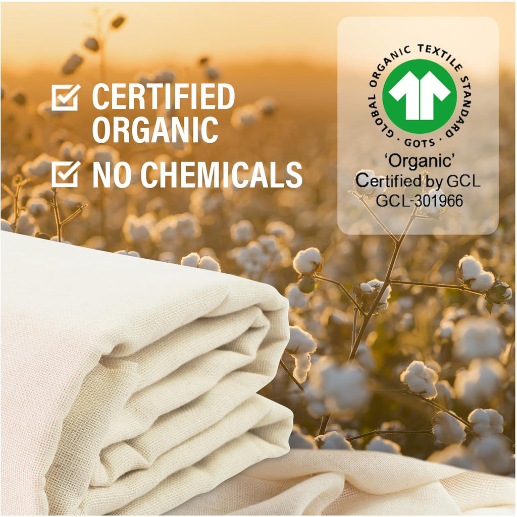 Organic Unbleached Cotton Cheesecloth - GOTS Certified Fine Strainer | Large 18 Sq.Ft. Reusable Cloth