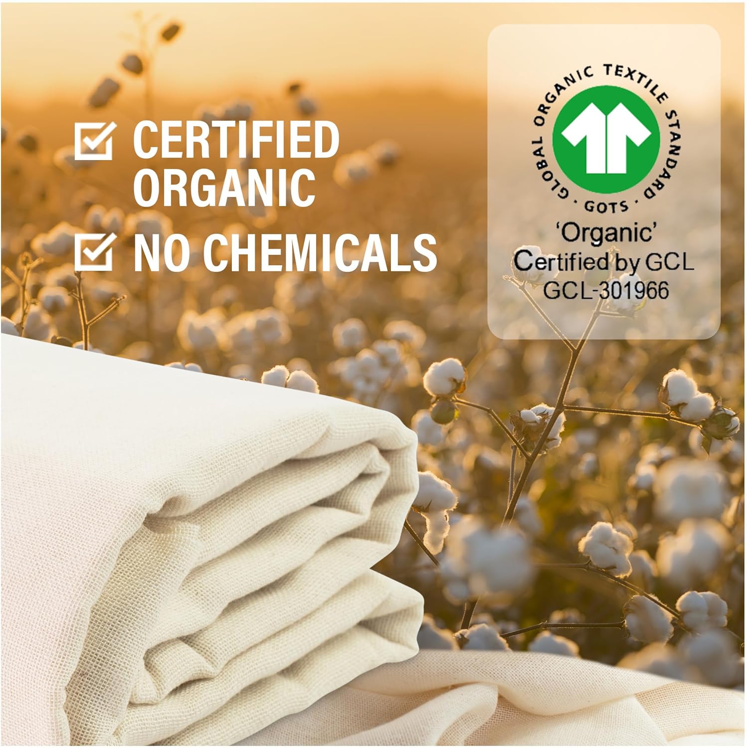 Organic Unbleached Cotton Cheesecloth - GOTS Certified Fine Strainer | Large 18 Sq.Ft. Reusable Cloth
