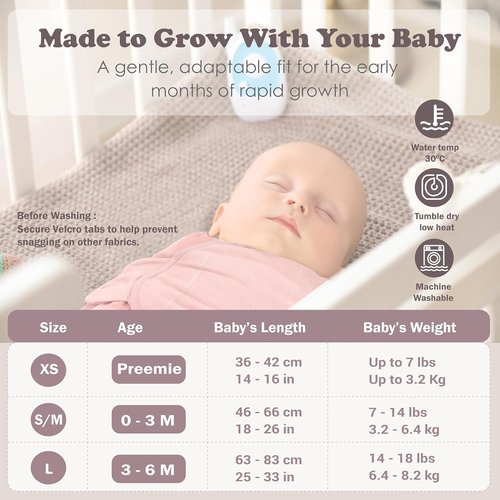 Bublo Baby Newborn Swaddle Sleep Sacks - 100% Organic Cotton, 0-3 Months, 3-Pack for Boys & Girls