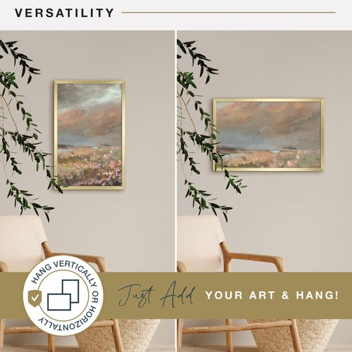 MCS Foundation 14x22 Poster Frame Traditional Brass, Vertical & Horizontal Wall Hanging Large Picture Frame for Photos, Posters & Art Prints (1-Pack)
