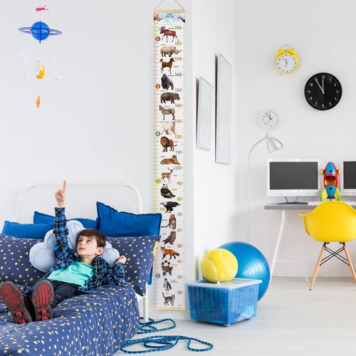 LIFELIKO Personalised Growth Chart for Animal Lovers, Removable Wall Ruler for Boys and Girls, Kid’s Room Decoration (Multicolor)