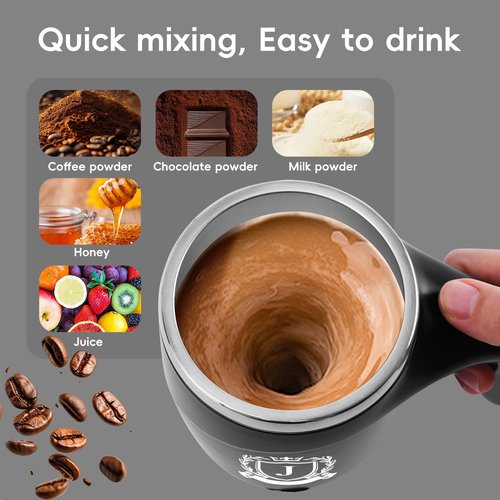 Initial Magnetic Stirring Coffee Mug Stainless Travel Cup Adult Men Guy Him Brother Dad Boyfriend Uncle Niece Best Friendship Grandpa Grandfather Husband Son Law Happy Birthday Cool Meaningful Gifts,J