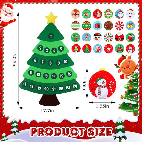 Copkim Christmas Magnets - Magnetic Advent Calendar Countdown Set for Home & Classroom Decor