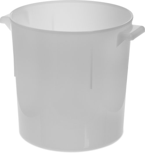 Carlisle FoodService Products Bain Marie Round Food Storage Container for Kitchens, Restaurants, Catering, Plastic, 6 Quarts, White, (Pack of 12)