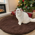 OLANLY Round Coffee Area Rug - Soft, Fluffy, Machine Washable 3 ft Circle Carpet for Bedroom & Living Room Decor