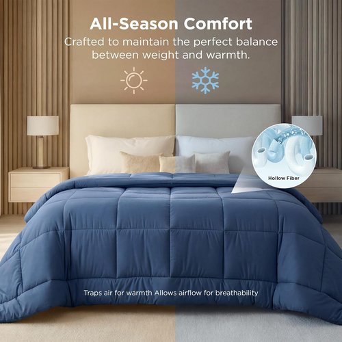 Bedsure Comforter Duvet Insert - Oversized King All-Season Down Alternative Bedding | Dark Slate Blue 116x98 Inches