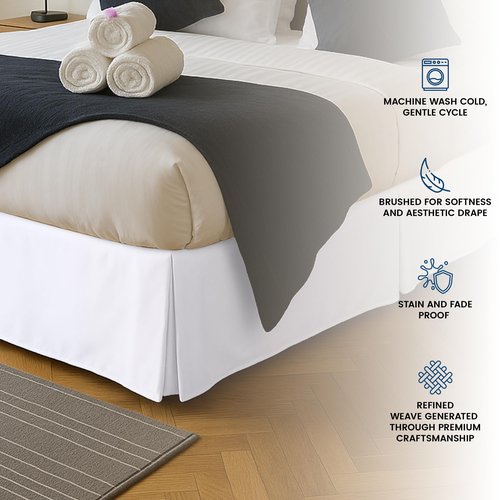 Utopia Bedding Full Bed Skirt - Soft Quadruple Pleated Ruffle - Easy Fit with 16 Inch Tailored Drop - Hotel Quality, Shrinkage and Fade Resistant (Full, White)