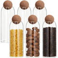 Suclain 6 Pcs 6 Pcs Glass Jars with Cork Ball Lid Farmhouse Kitchen Canisters Coffee Bar Countertop Container Rustic Storage Jars for Bean Nut Sugar Coffee Tea Organizer Housewarming Gift (40 oz)