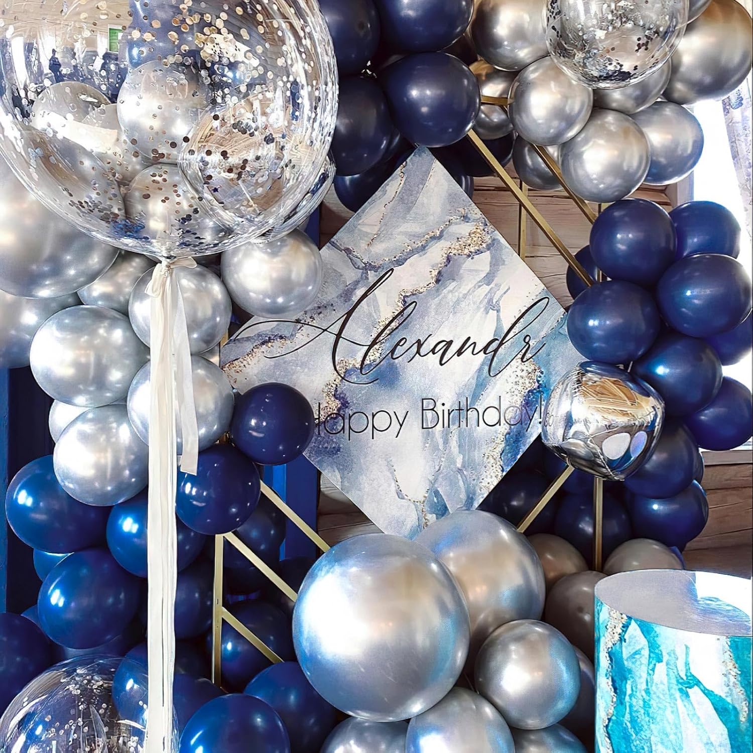 PartyWoo Navy Blue Balloon Arch Kit - 140-Piece Set in 5-18 Inch Sizes for Graduation, Weddings & Birthdays