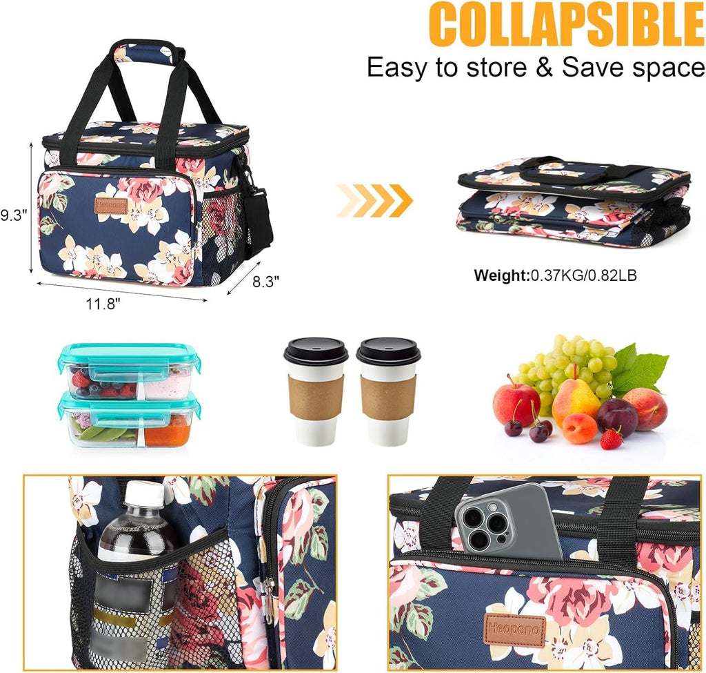 Skiennix Insulated Lunch Box - Leakproof Cooler Bag with Multi Pockets | Adjustable Strap for Work, Beach & Picnic